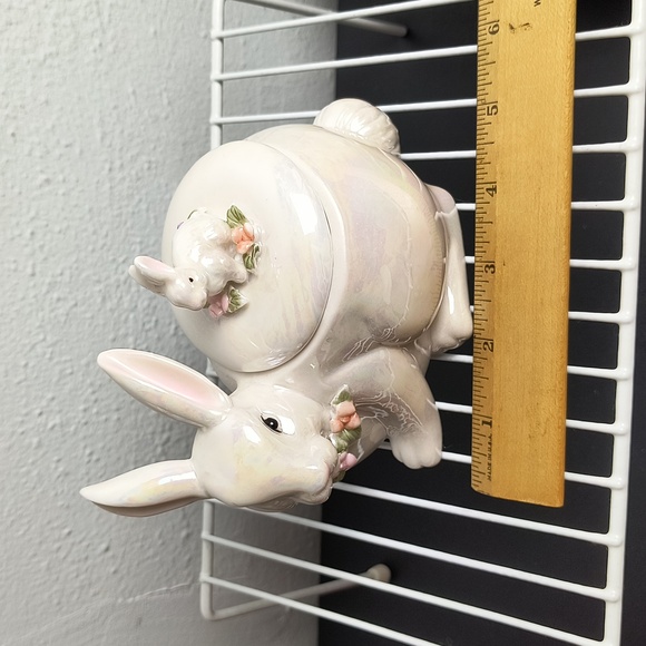 Easter Bunny Candy Nut Dish Ceramic White - Picture 10 of 13